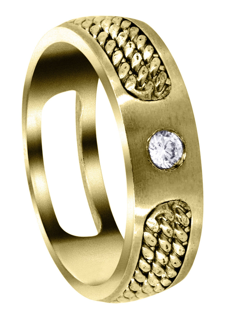 Yellow Gold Diamond Mens Engagement Ring | 0.1 Carats (Damon) Yellow Wedding Band FROST NYC 