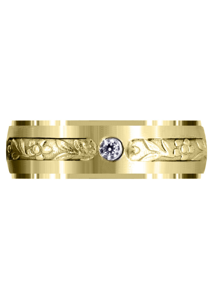 Yellow Gold Diamond Mens Engagement Ring | 0.28 Carats | Satin Finish (Barrett) Yellow Wedding Band FROST NYC 