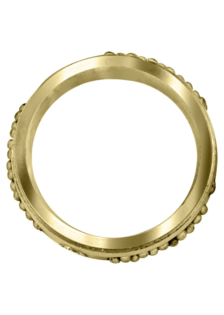 Yellow Gold Diamond Mens Wedding Band | 0.12 Carats | Satin Finish (Leon) Yellow Wedding Band FROST NYC 