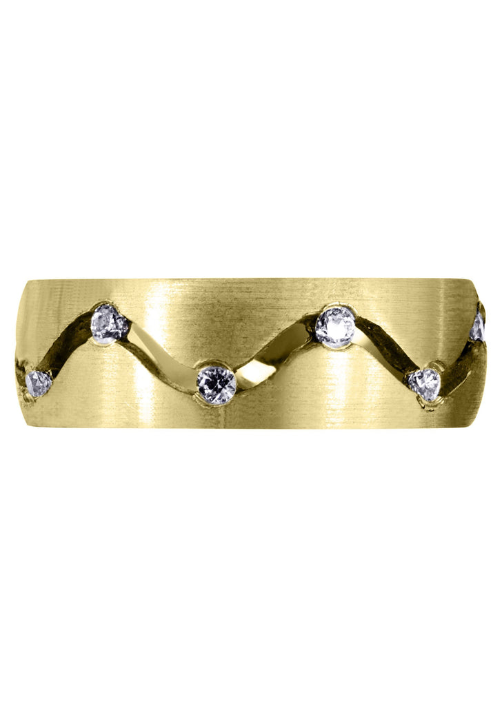 Yellow Gold Diamond Mens Wedding Band | 0.36 Carats (Danny) Yellow Wedding Band FROST NYC 