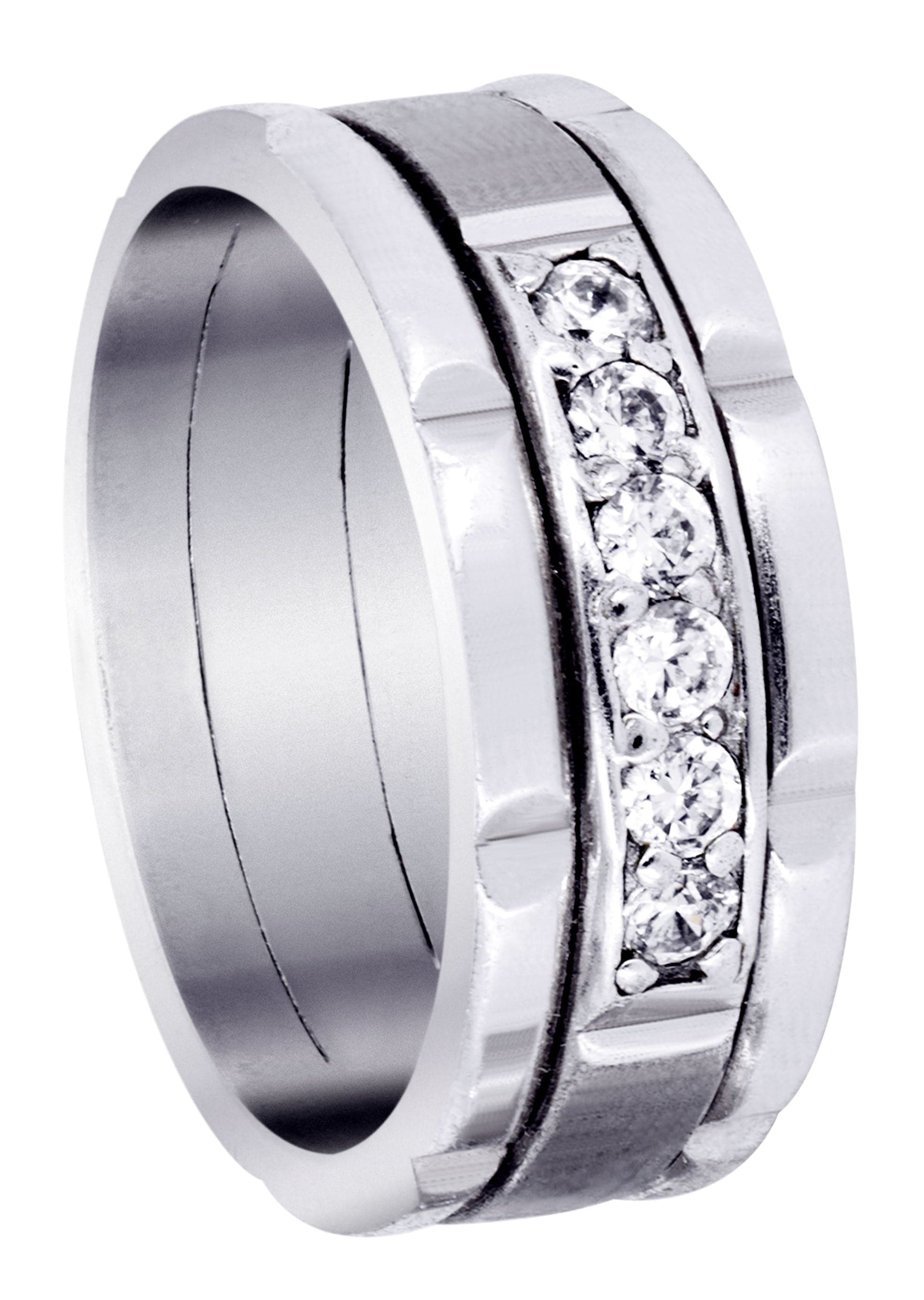 Inox 316l ring with diamonds Clearance