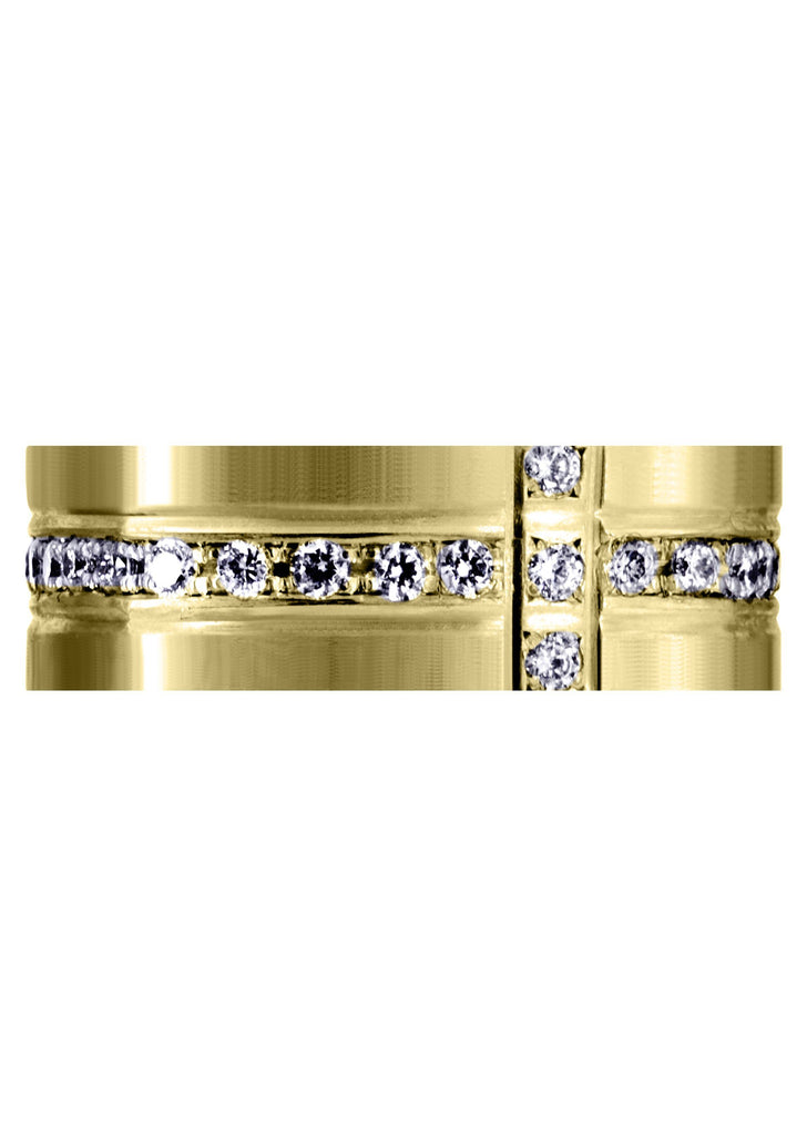 Yellow Gold Diamond Mens Wedding Band | 0.51 Carats | Satin Finish (Tate) Yellow Wedding Band FROST NYC 