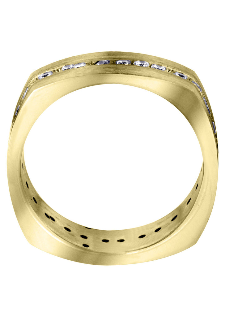 Yellow Gold Diamond Mens Wedding Band | 0.51 Carats | Satin Finish (Tate) Yellow Wedding Band FROST NYC 