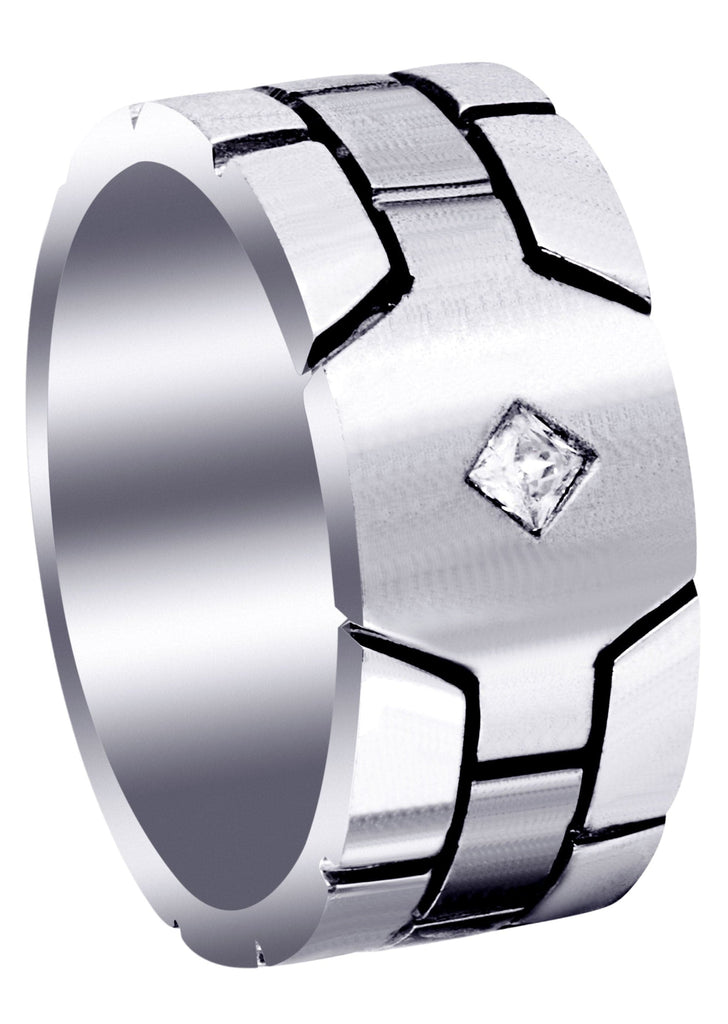 Diamond Mens Engagement Ring | 0.1 Carats | Satin Finish (Ellis) Wedding Band FROST NYC 