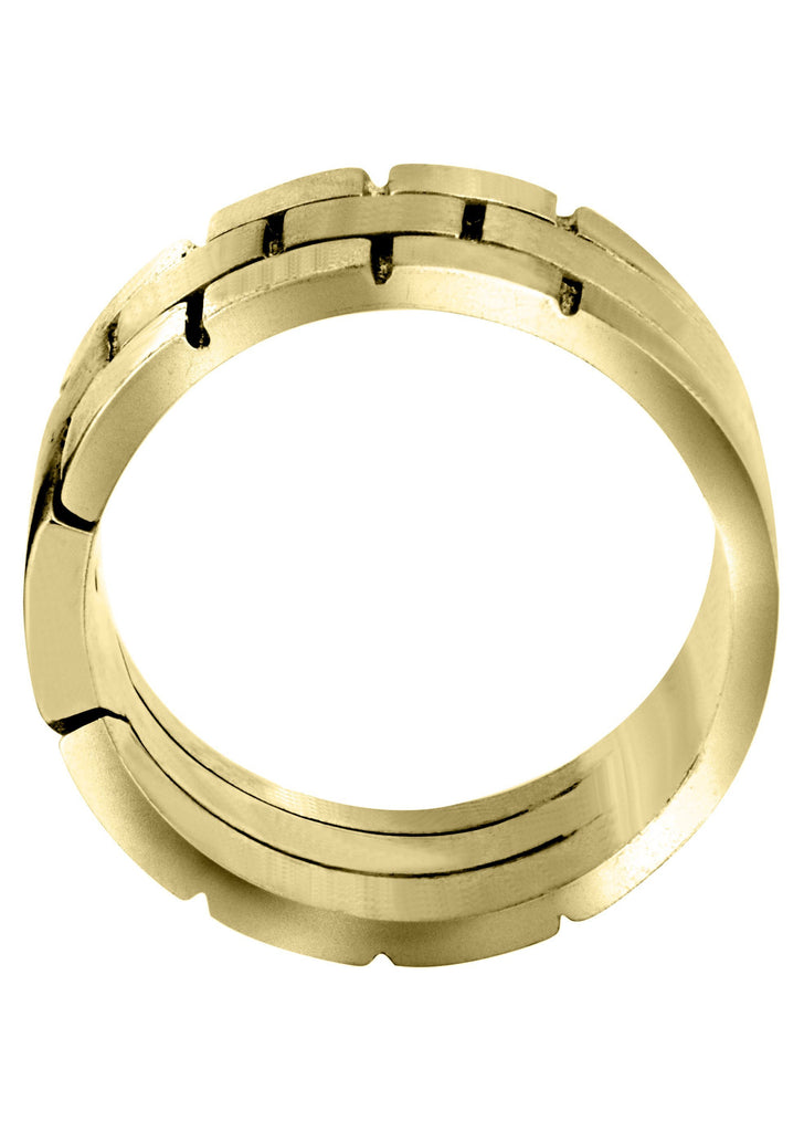 Yellow Gold Diamond Mens Engagement Ring | 0.1 Carats | Satin Finish (Ellis) Yellow Wedding Band FROST NYC 