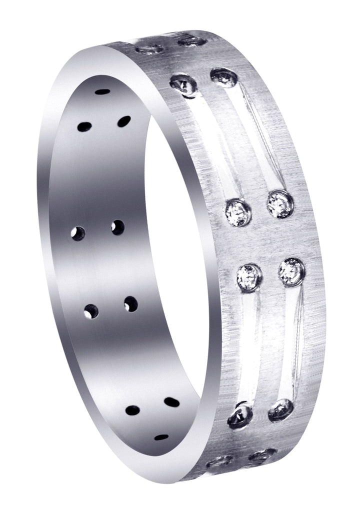 Diamond Mens Engagement Ring | 0.36 Carats | Cross Satin Finish (Kolton) Wedding Band FROST NYC 