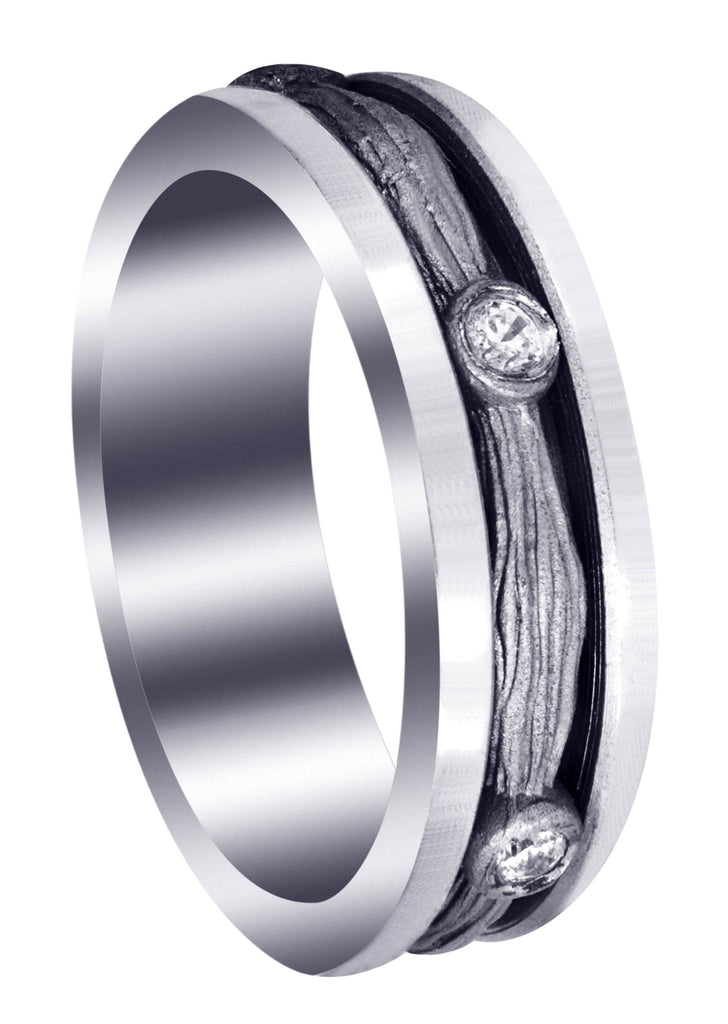 Diamond Mens Wedding Band | 0.15 Carats | Sand Blast Finish (Leonel) Wedding Band FROST NYC 