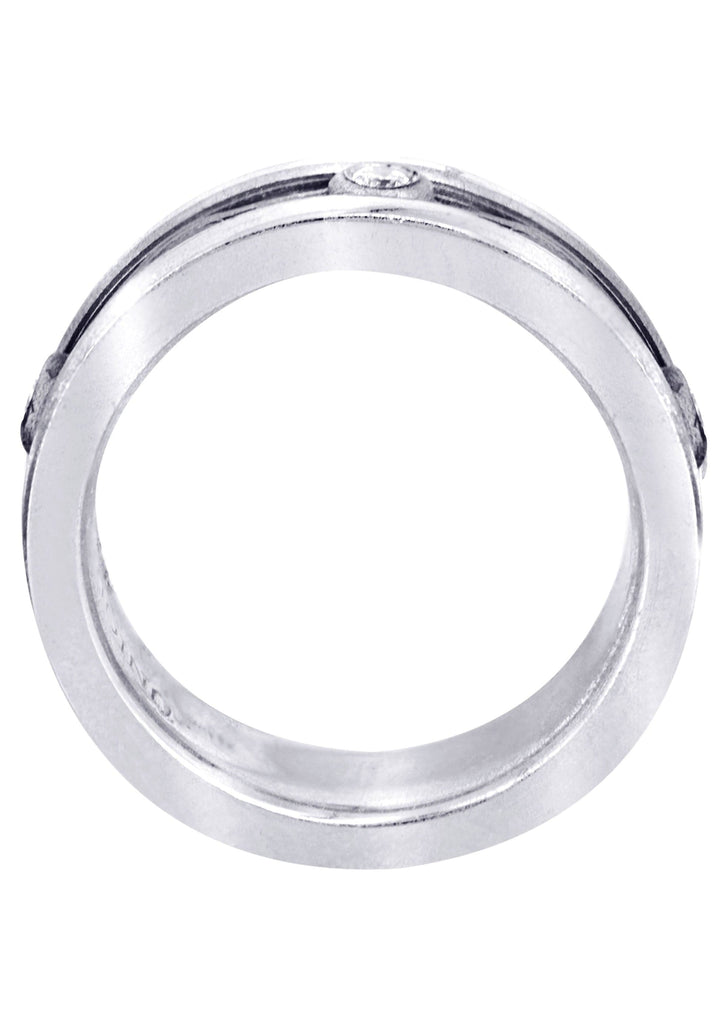 Diamond Mens Wedding Band | 0.15 Carats | Sand Blast Finish (Leonel) Wedding Band FROST NYC 