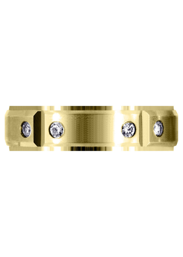 Yellow Gold Diamond Mens Wedding Band | 0.3 Carats | Satin Finish (Legend) Yellow Wedding Band FROST NYC 