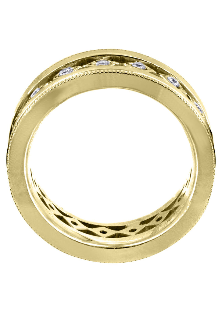 Yellow Gold Diamond Mens Wedding Band | 0.25 Carats | Satin Finish (Jayson) Yellow Wedding Band FROST NYC 