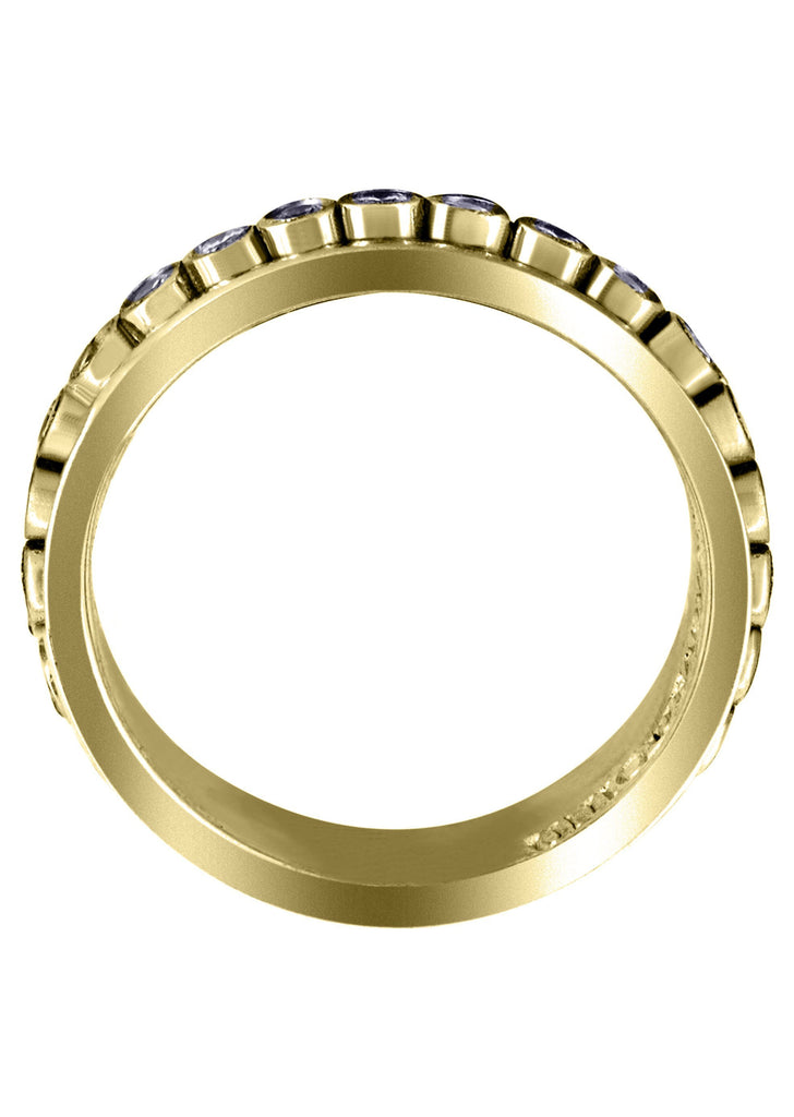 Yellow Gold Diamond Mens Wedding Band | 0.52 Carats | High Polish Finish (Finnegan) Yellow Wedding Band FROST NYC 