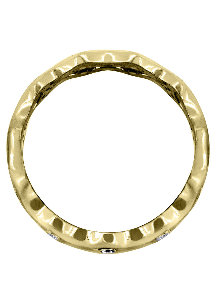 Yellow Gold Diamond Unique Mens Wedding Band | 0.18 Carats | High Polish Finish (Bruce) Yellow Wedding Band FROST NYC 