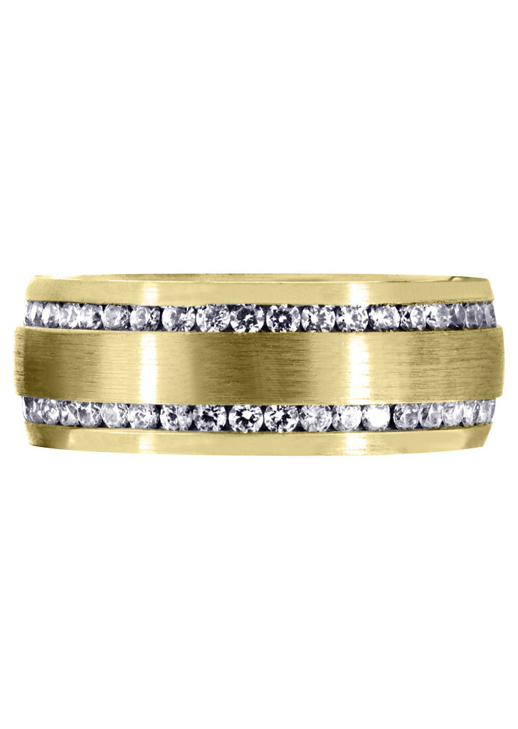 Yellow Gold Diamond Mens Wedding Band | 1.68 Carats | Satin Finish (Ari) Yellow Wedding Band FROST NYC 