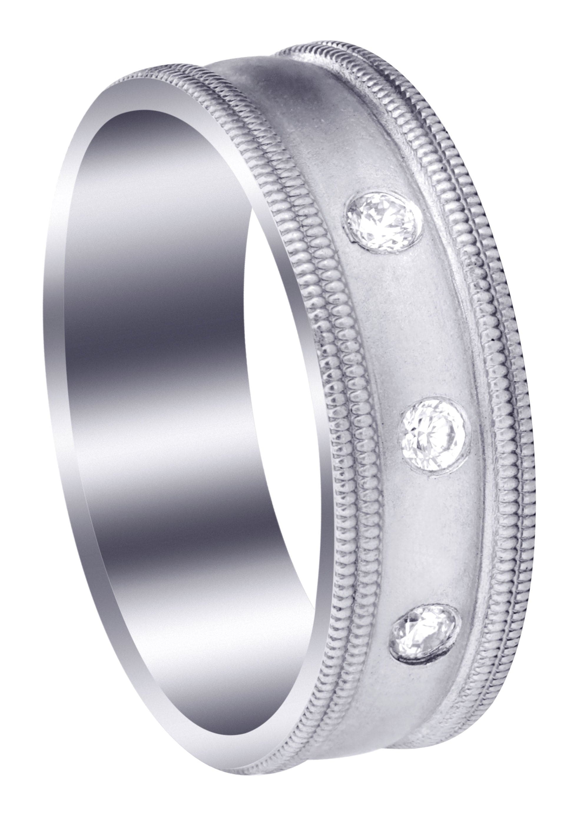 Diamond Mens Wedding Band Carats Wire Matt Finish (Pablo)