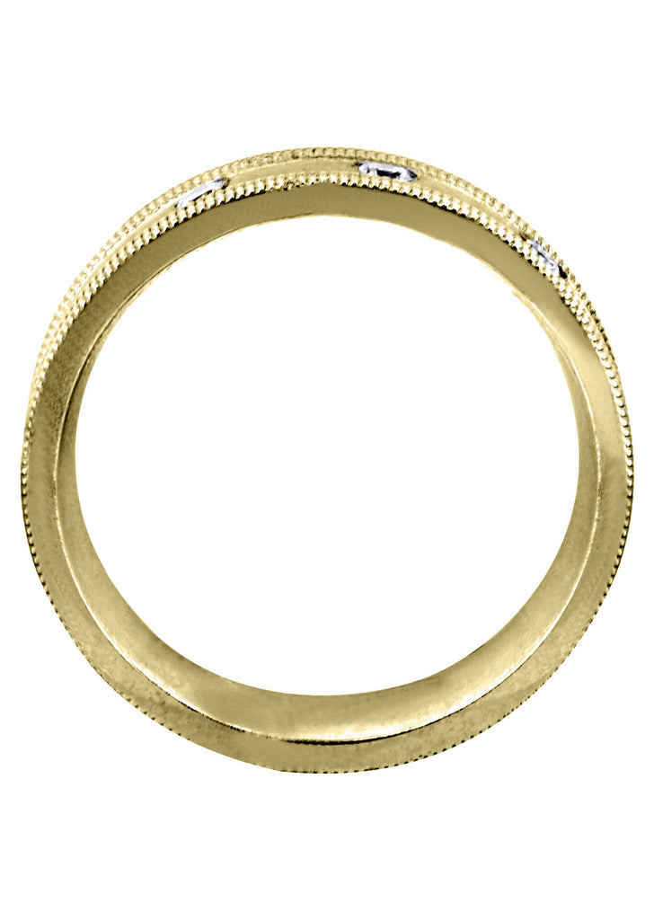 Yellow Gold Diamond Mens Wedding Band | 0.15 Carats | Wire Matt Finish (Pablo) Yellow Wedding Band FROST NYC 