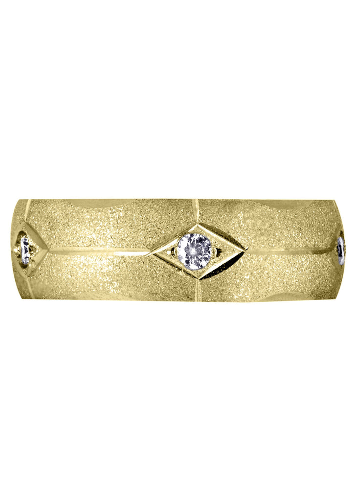 Yellow Gold Diamond Mens Engagement Ring | 0.25 Carats | Wire Matt Finish (Kason) Yellow Wedding Band FROST NYC 