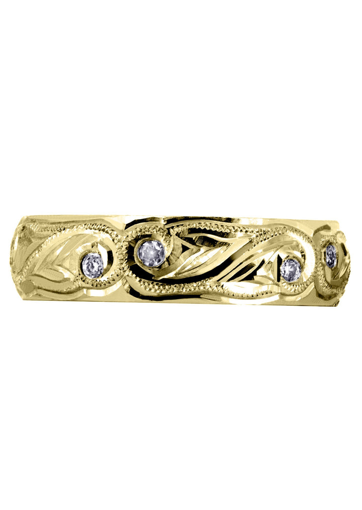 Yellow Gold Diamond Mens Wedding Band | 0.2 Carats | High Polish Finish (Kash) Yellow Wedding Band FROST NYC 