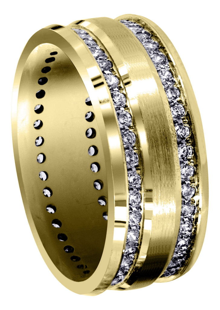 Yellow Gold Diamond Mens Engagement Ring | 1.2 Carats | High Polish Finish (Cade) Yellow Wedding Band FROST NYC 