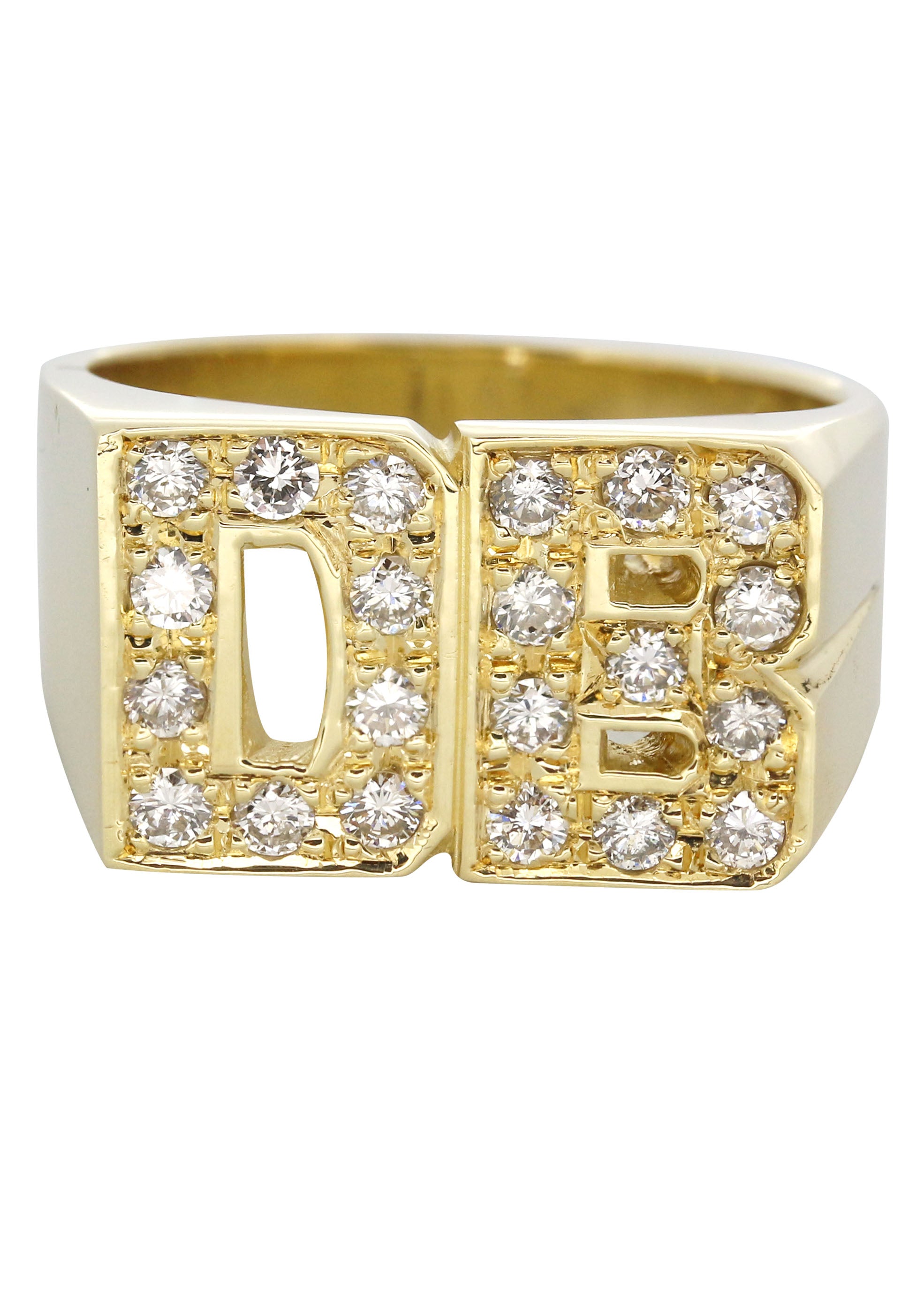 14K Diamond Initials Gold Name Ring Style #110