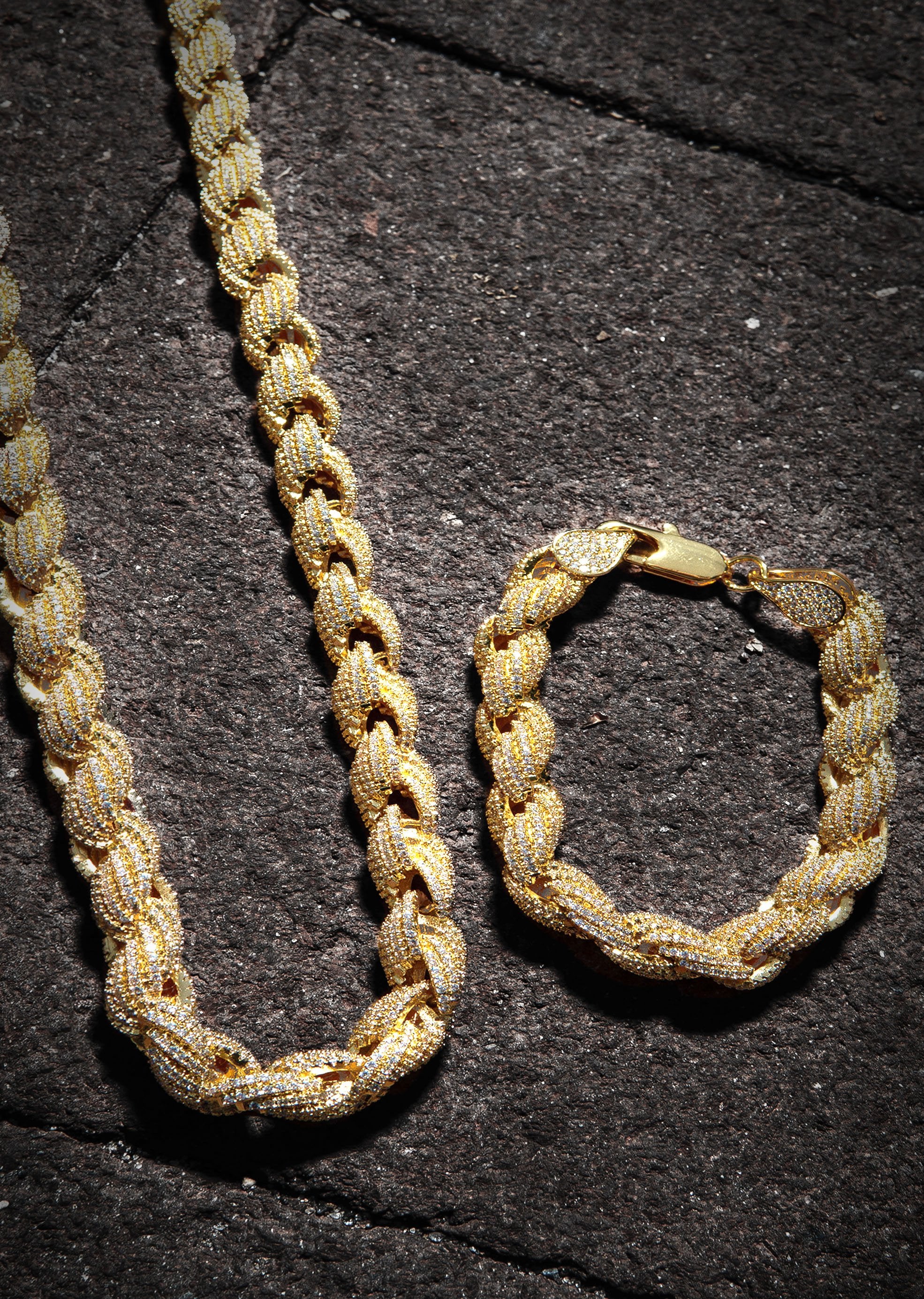 Diamond iced out rope chain Clearance