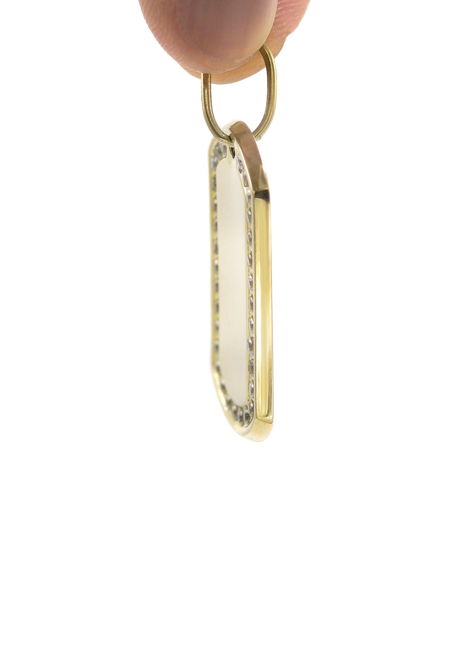 10K Gold Dog Tag Pendant | Customizable Size