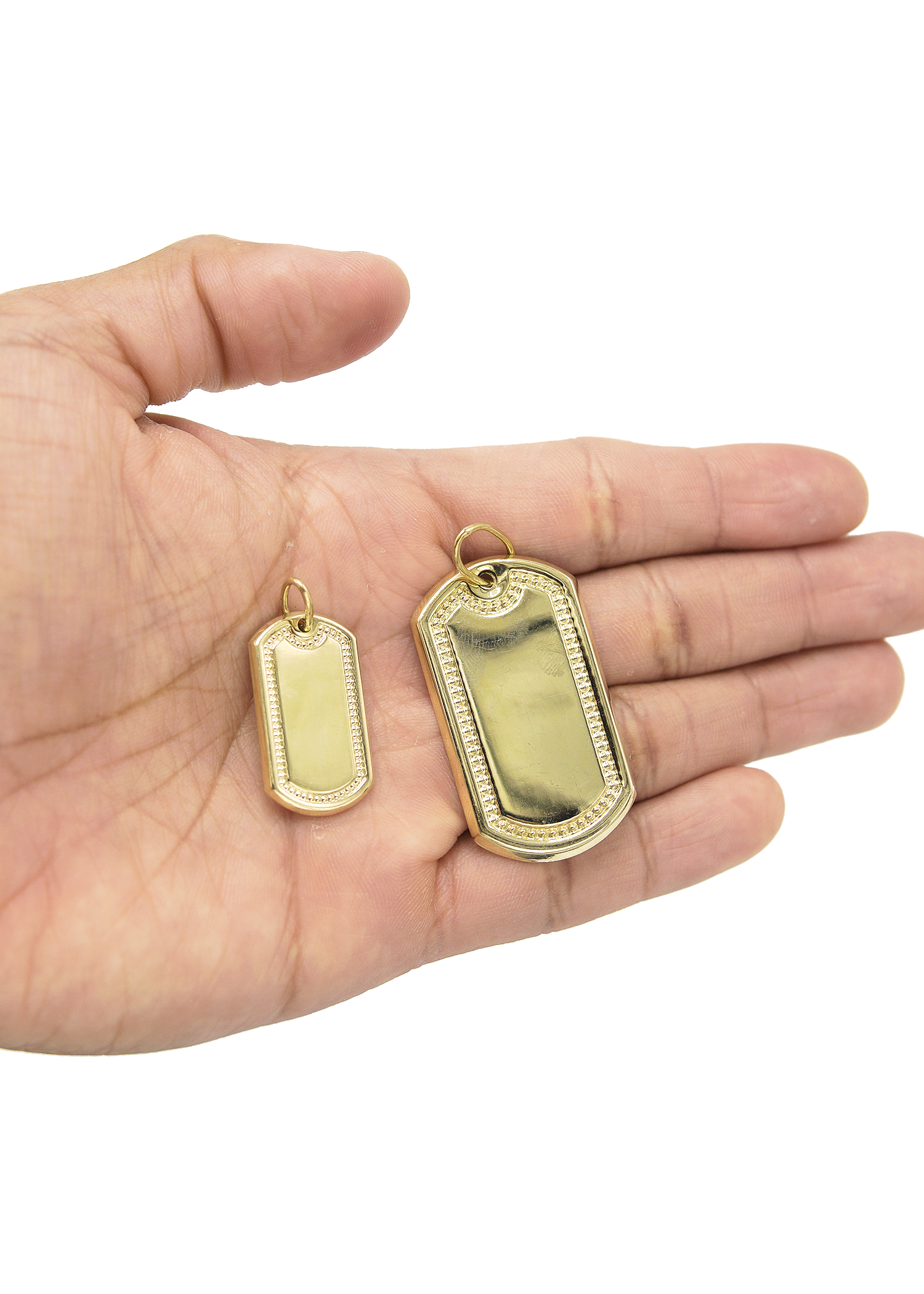 10K Gold Dog Tag Pendant | Customizable Size