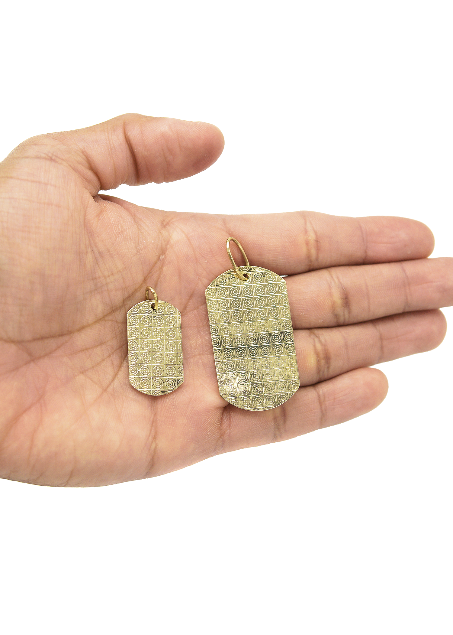 10K Gold Dog Tag Pendant | Customizable Size