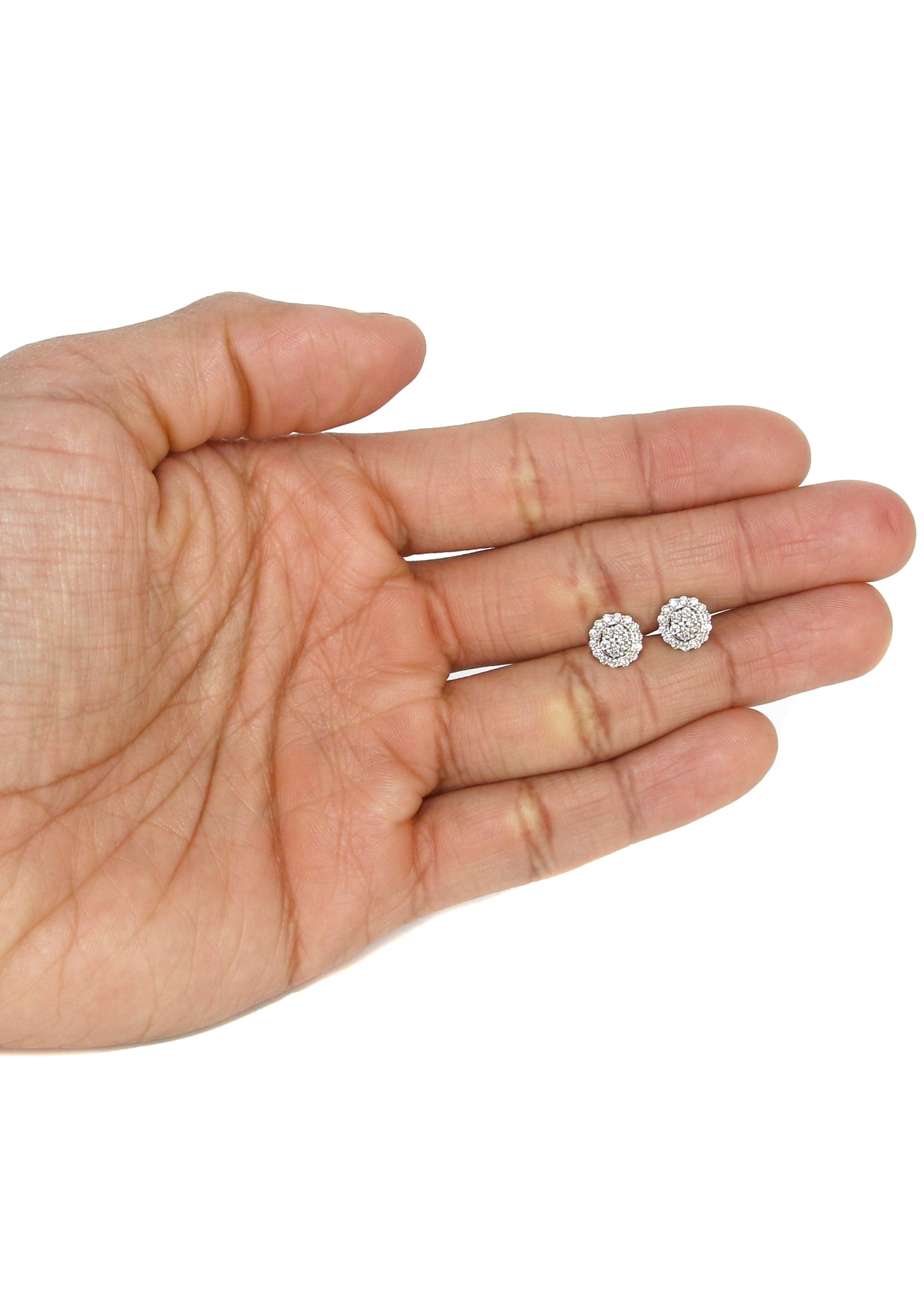 Boucles D'Oreilles Homme Or Jaune 14 Carats Avec Diamants Verts - TCW 0,61 Carat - Stud Screw Back - Neuf