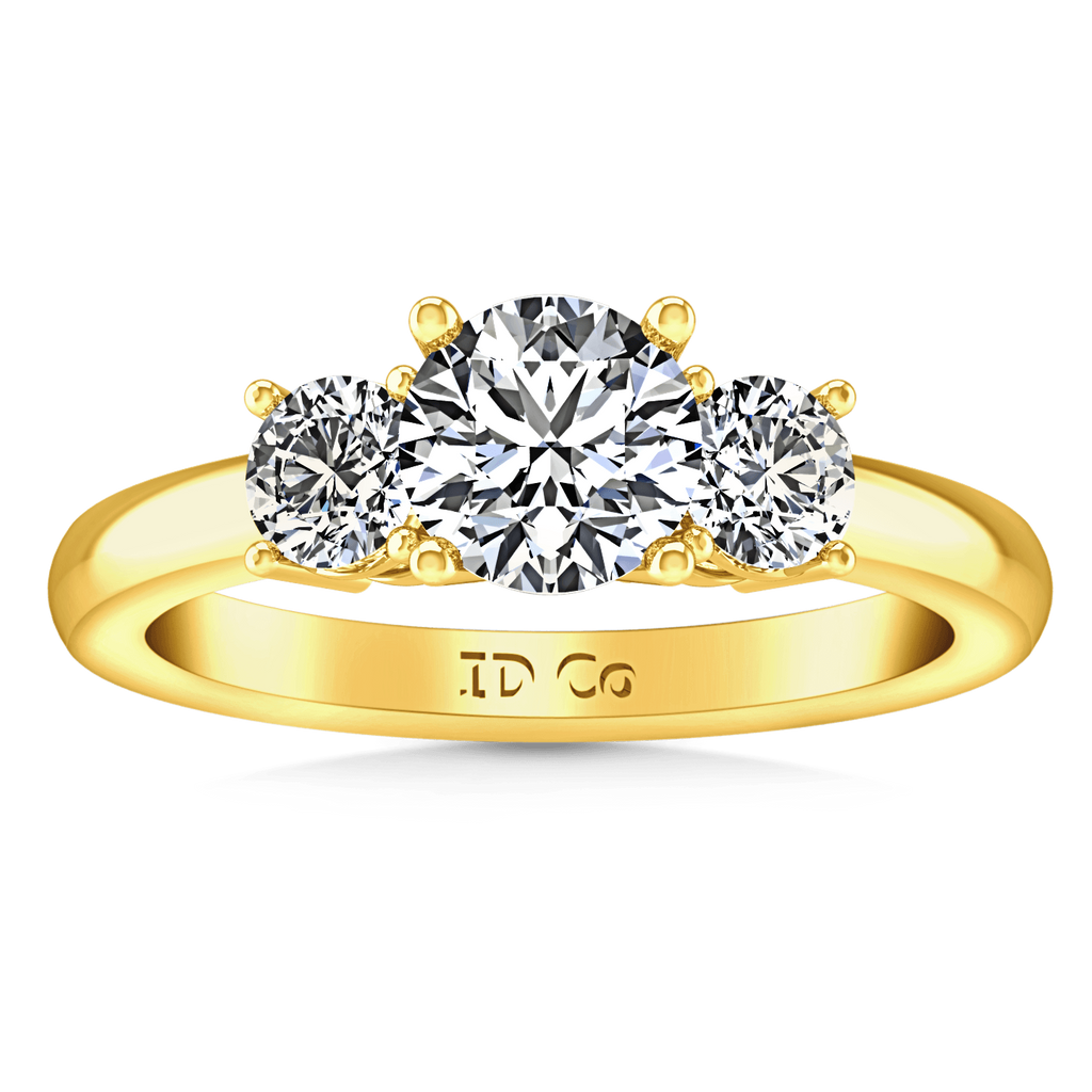 Three Stone Diamond Engagement Ring Classic 14K Yellow Gold engagement rings imaginediamonds 