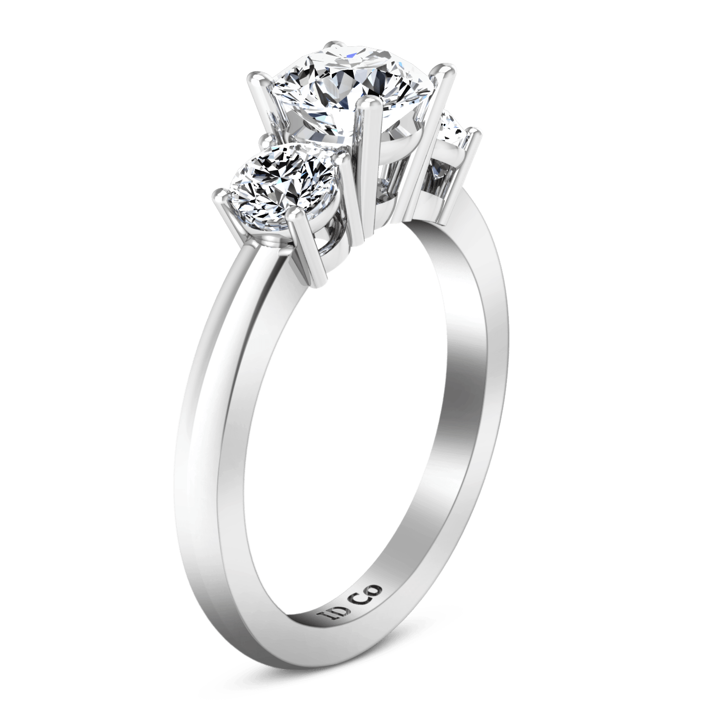 Bague Fiançailles Or Blanc 14k Diamant Simulé 2,75 Ct - Taille Ajustable