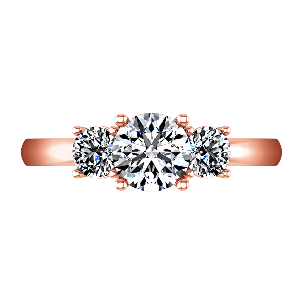 Three Stone Diamond EngagementRing Classic 14K Rose Gold engagement rings imaginediamonds 