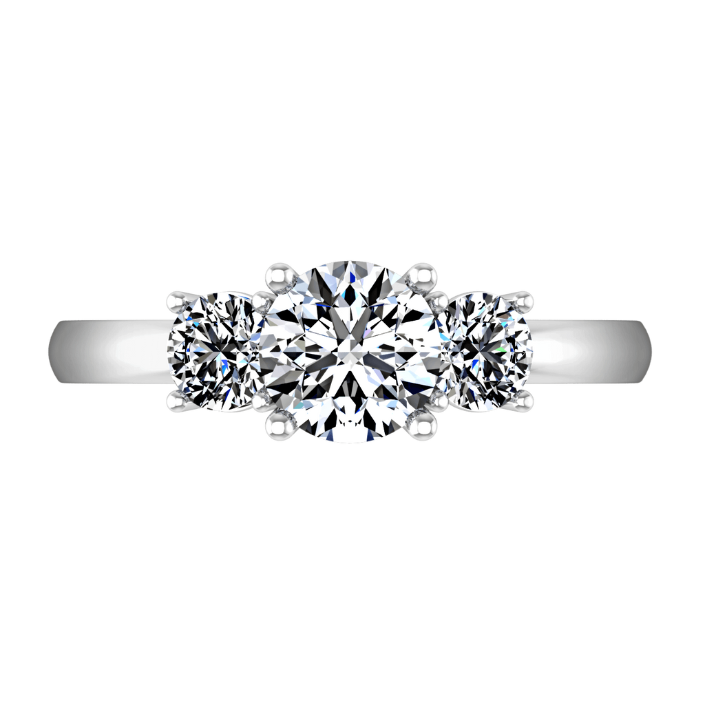 Three Stone Engagement Ring Classic 14K White Gold engagement rings imaginediamonds 