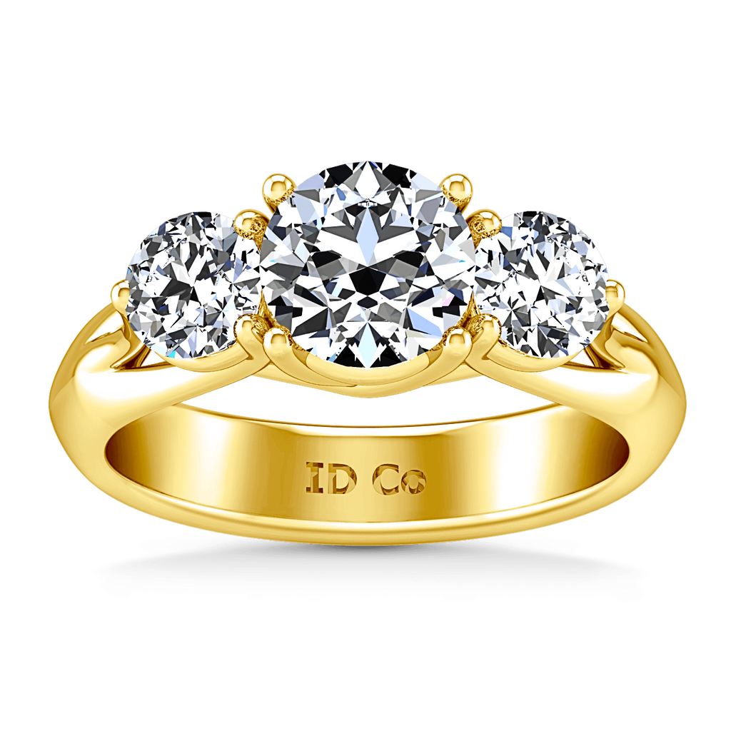 Three Stone Diamond Engagement Ring Charlotte 14K Yellow Gold engagement rings imaginediamonds 