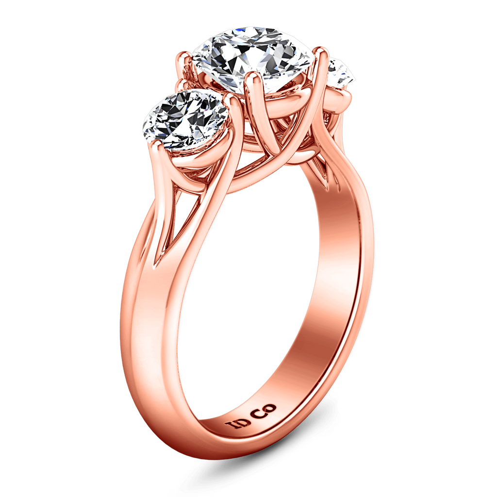 Three Stone Diamond EngagementRing Charlotte 14K Rose Gold engagement rings imaginediamonds 