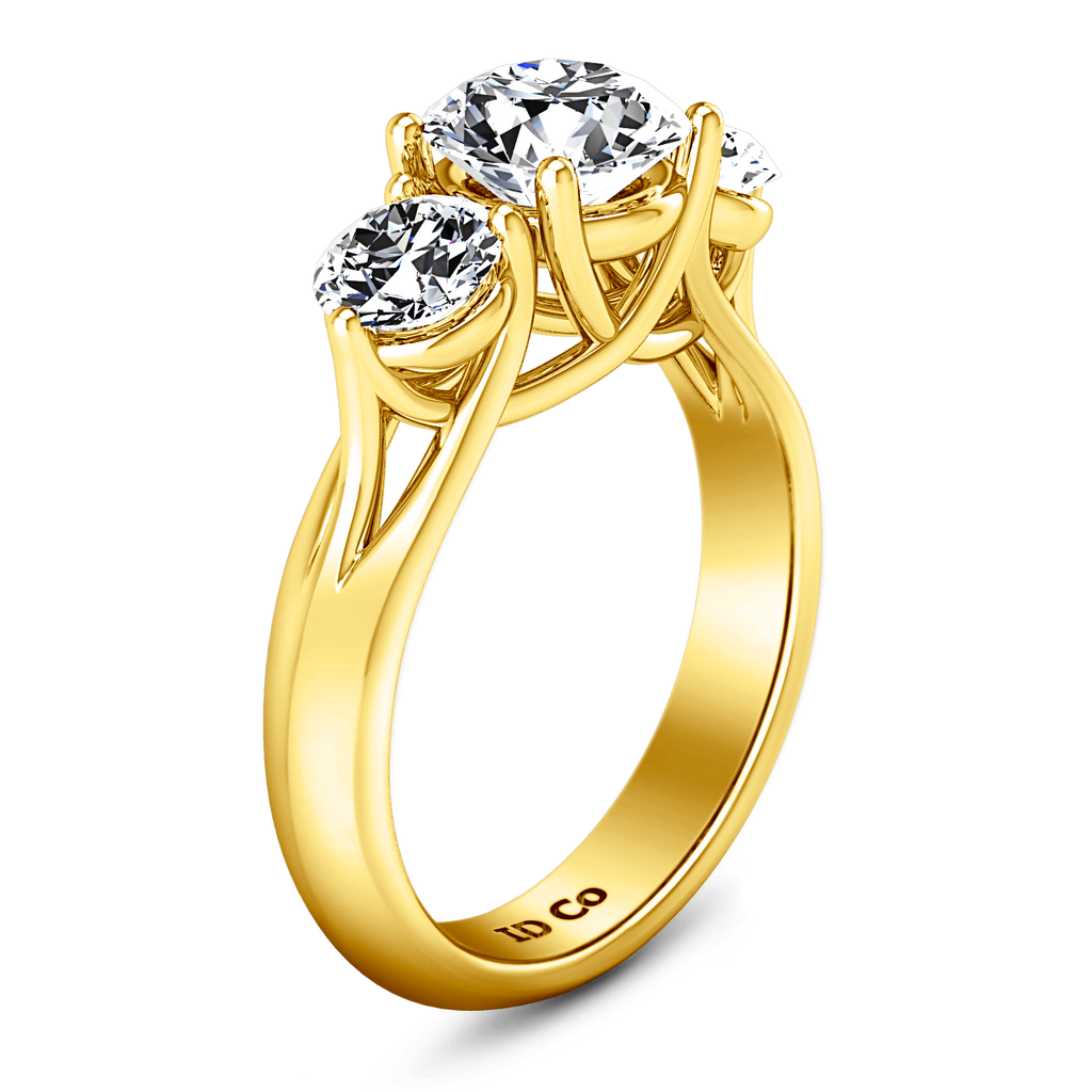 Three Stone Diamond Engagement Ring Charlotte 14K Yellow Gold engagement rings imaginediamonds 