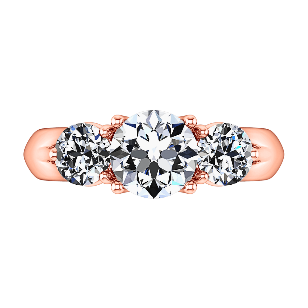 Three Stone Diamond EngagementRing Charlotte 14K Rose Gold engagement rings imaginediamonds 