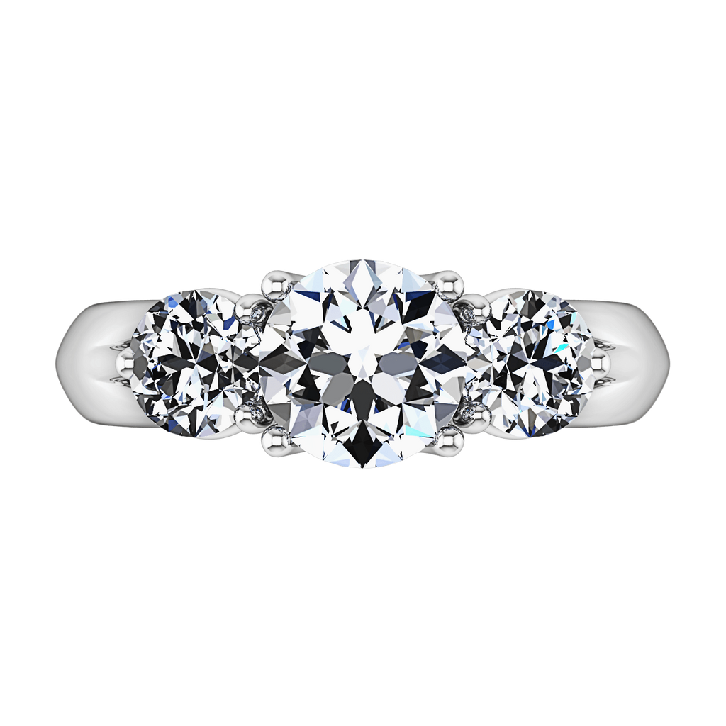 Three Stone Engagement Ring Charlotte 14K White Gold engagement rings imaginediamonds 