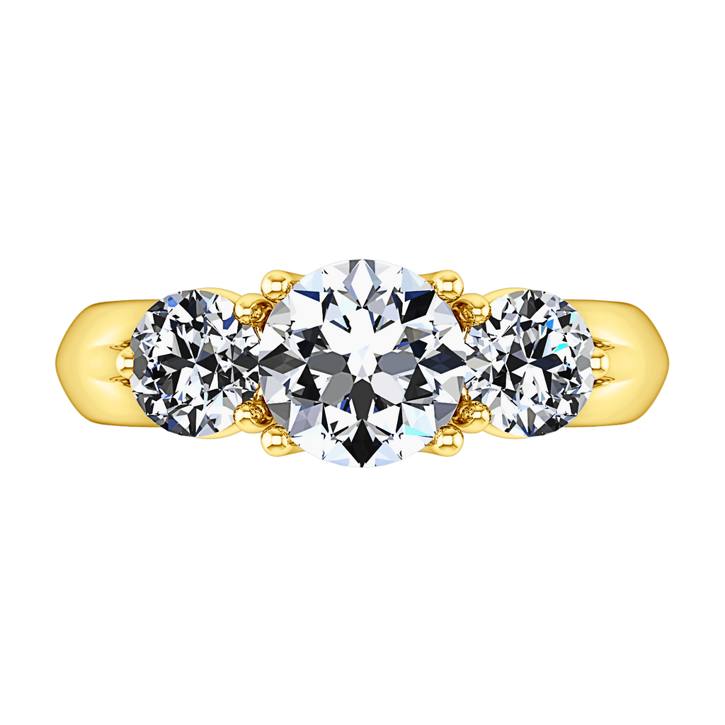 Three Stone Diamond Engagement Ring Charlotte 14K Yellow Gold engagement rings imaginediamonds 