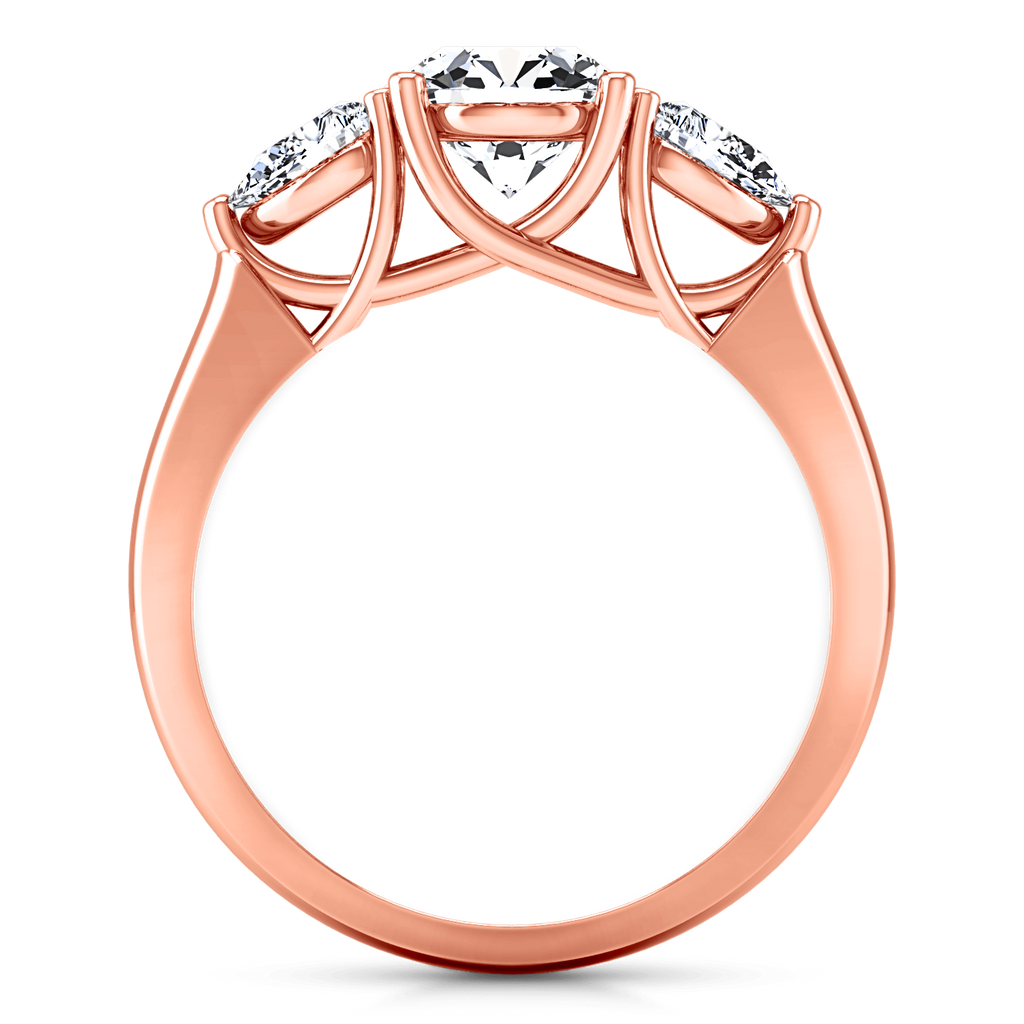 Three Stone Diamond EngagementRing Chantal 14K Rose Gold engagement rings imaginediamonds 
