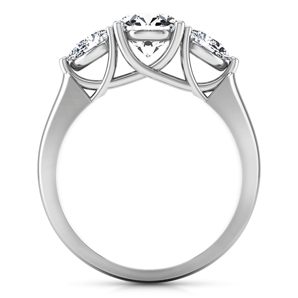 Round Diamond Three Stone Engagement Ring Chantal 14K White Gold engagement rings imaginediamonds 
