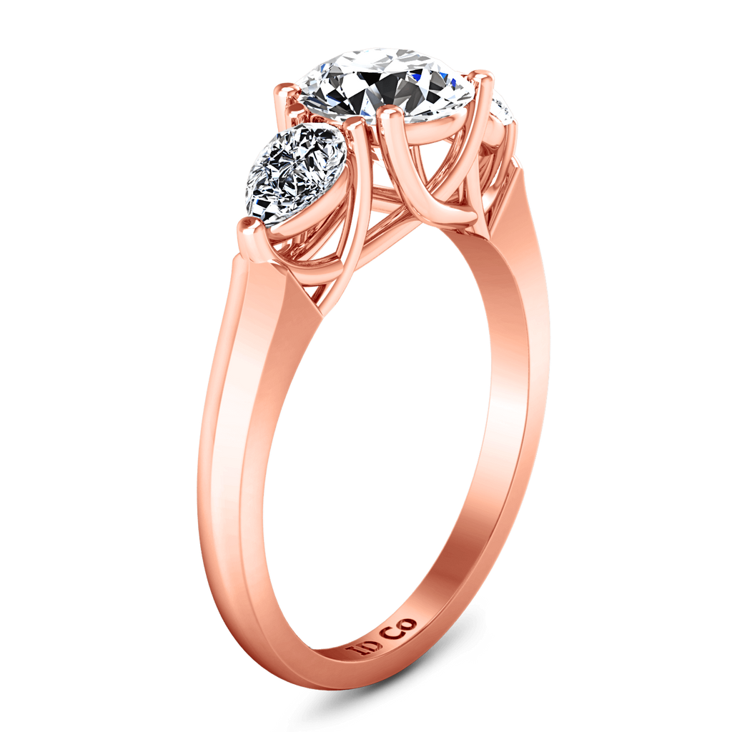 Three Stone Diamond EngagementRing Chantal 14K Rose Gold engagement rings imaginediamonds 