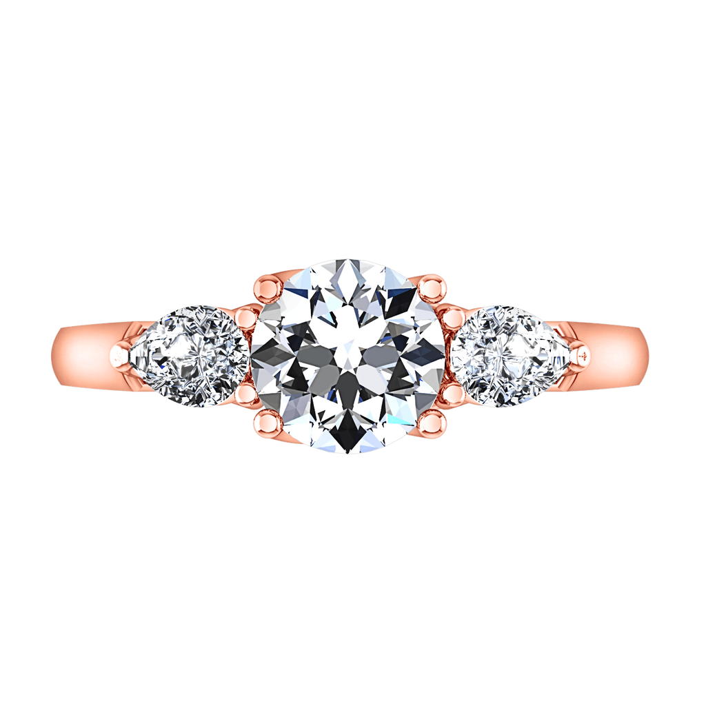 Three Stone Diamond EngagementRing Chantal 14K Rose Gold engagement rings imaginediamonds 