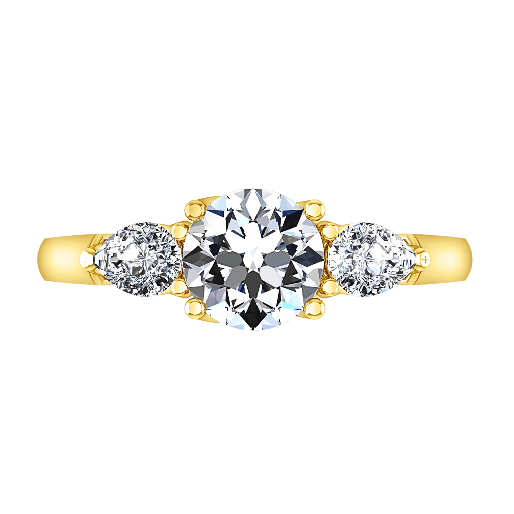 Three Stone Diamond Engagement Ring Chantal 14K Yellow Gold engagement rings imaginediamonds 