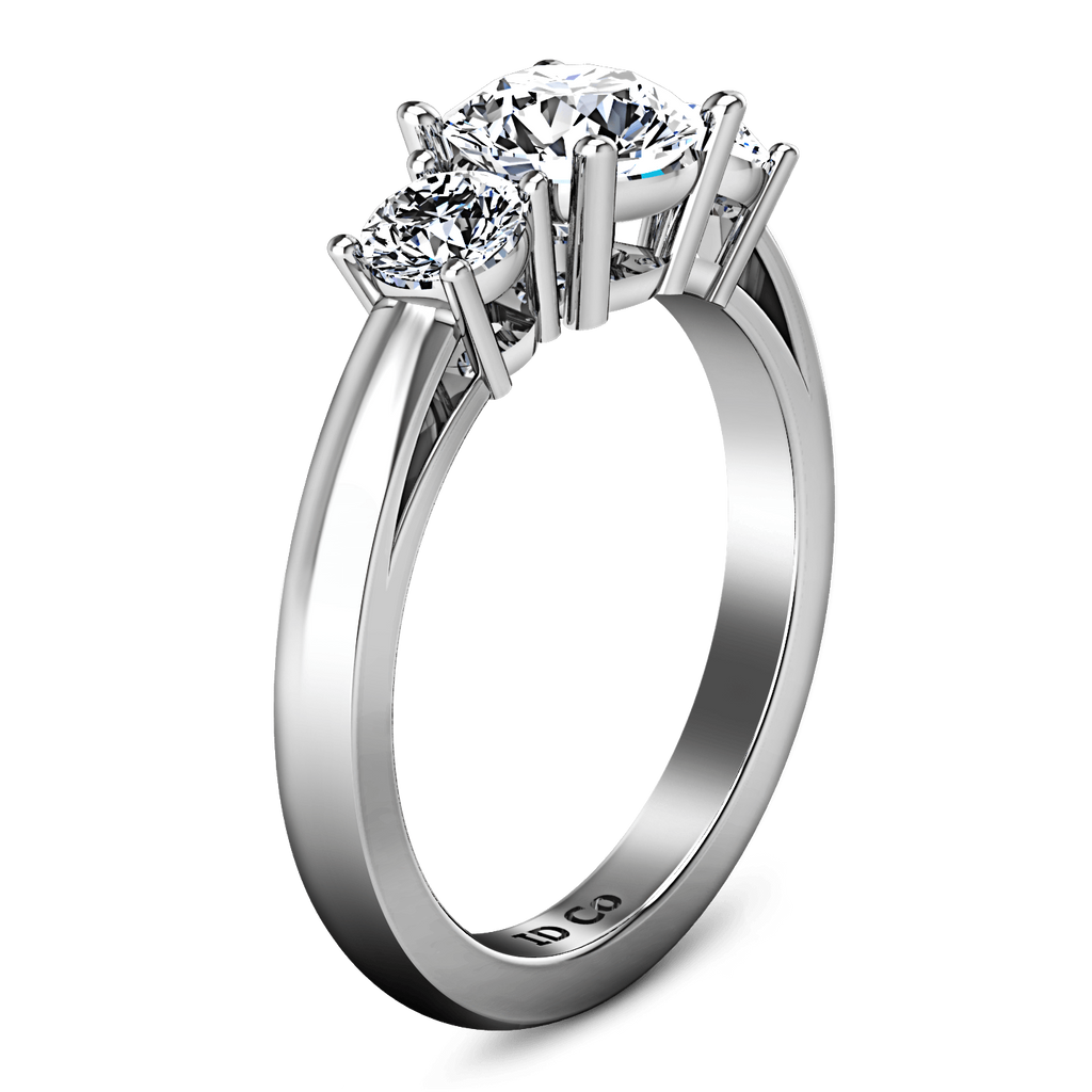 Round Diamond Three Stone Engagement Ring Alexandra 14K White Gold engagement rings imaginediamonds 