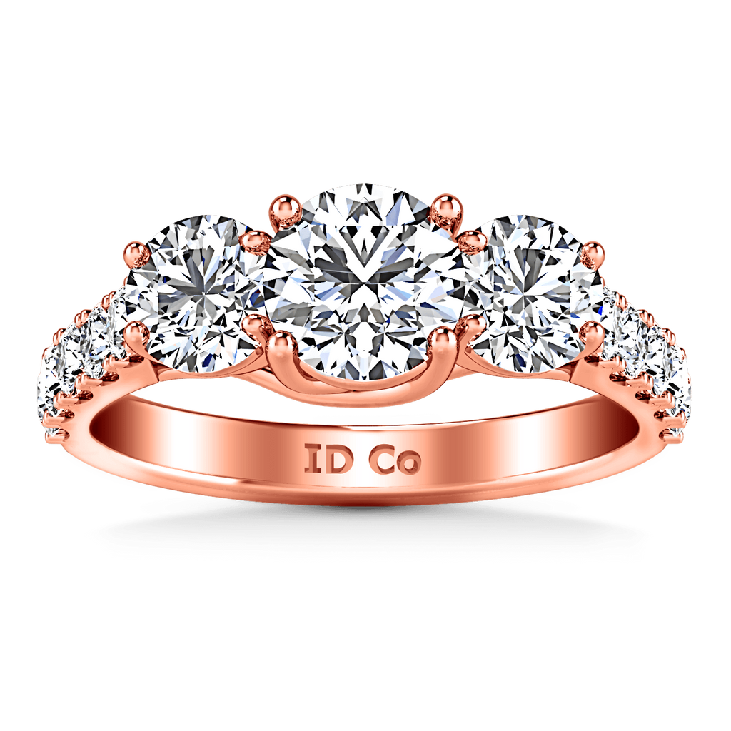 Three Stone Diamond EngagementRing Victoria 14K Rose Gold engagement rings imaginediamonds 