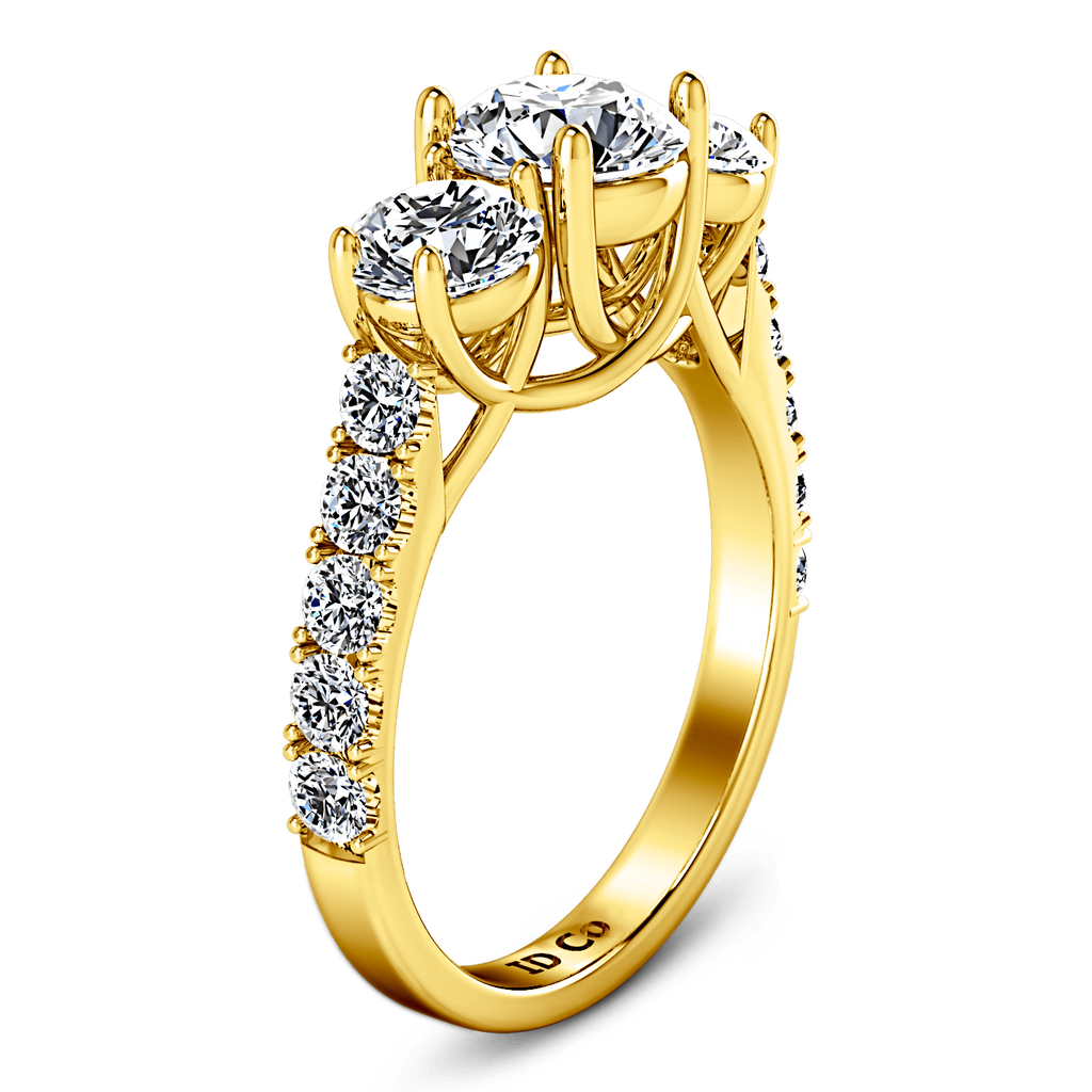 Three Stone Diamond Engagement Ring Victoria 14K Yellow Gold engagement rings imaginediamonds 