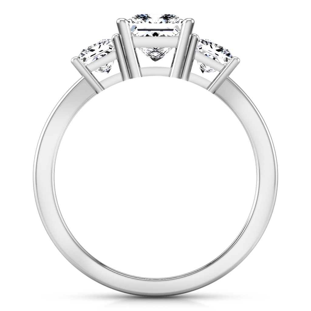 Three Stone Princess Cut Diamond Engagement Ring Alana 14K White Gold engagement rings imaginediamonds 