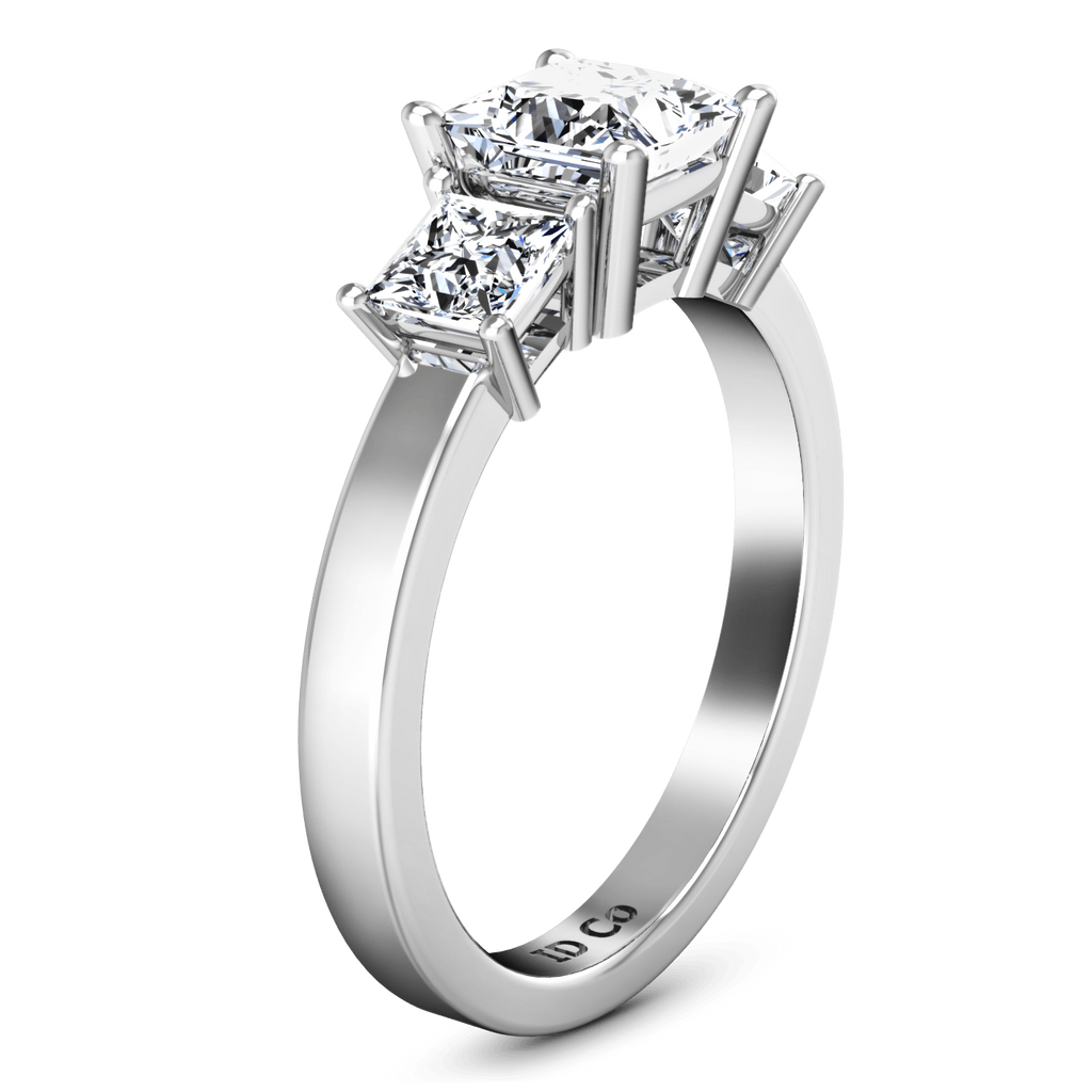 Three Stone Princess Cut Diamond Engagement Ring Alana 14K White Gold engagement rings imaginediamonds 