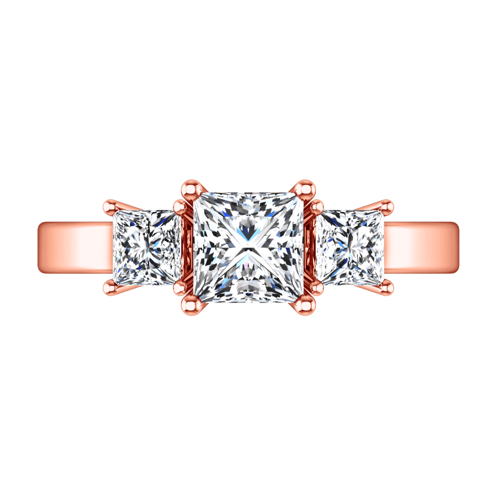 Three Stone Diamond EngagementRing Alana 14K Rose Gold engagement rings imaginediamonds 