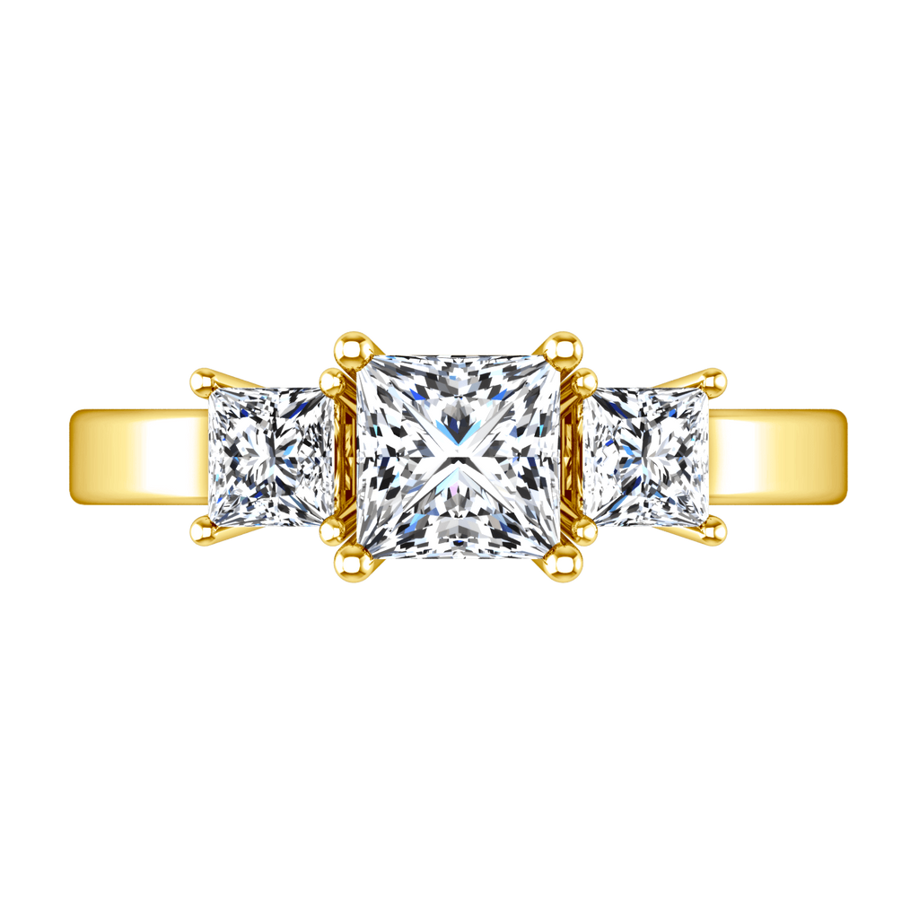 Three Stone Diamond Engagement Ring Alana 14K Yellow Gold engagement rings imaginediamonds 